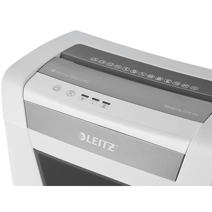 Artikelbild 12 für AKTION: LEITZ IQ Home Office Aktenvernichter mit Partikelschnitt P-4, 4 x 28 mm, bis 10 Blatt, weiß mit 10 Euro CashBack, Artikelnummer 638039