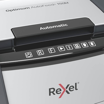 Artikelbild 5 für AKTION: Rexel Optimum AutoFeed+ 150M Aktenvernichter mit Partikelschnitt P-5, 2 x 15 mm, bis 150 Blatt, schwarz mit 50 Euro CashBack, Artikelnummer 267507
