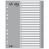 Artikelbild 1 für VON LEITZ Register DIN A4 Überbreite A-Z grau-weiß 20-teilig, 1 Satz, Artikelnummer 635837