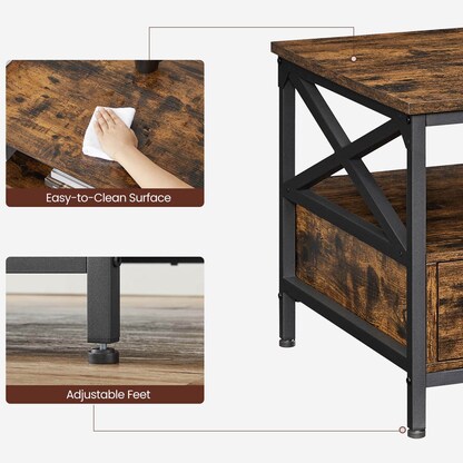 Artikelbild 7 für VASAGLE Couchtisch braun 100,0 x 55,0 x 45,0 cm, Artikelnummer 289829