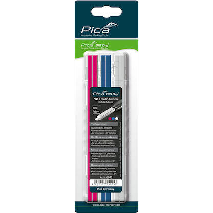 Artikelbild 16 für Pica Big Dry Tiefbau 6040 Ersatzminen für Tieflochmarker-Bleistift farbsortiert 2,0 - 5,0 mm, 12 St., Artikelnummer 549259