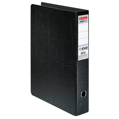 Artikelbild 2 für herlitz maX.file Ordner schwarz marmoriert Karton 7,5 cm DIN A3 hoch, Artikelnummer 346288