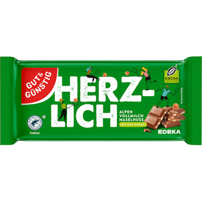 Artikelbild für GUT&GÜNSTIG HERZLICH Schokolade 100,0 g, Artikelnummer 989984