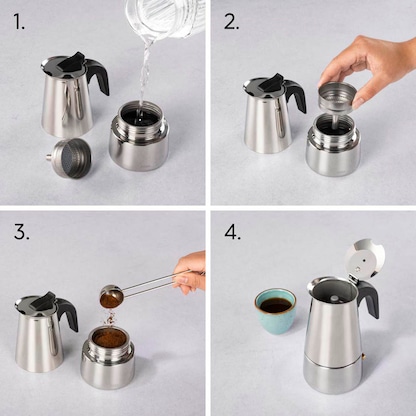 Artikelbild 5 für xavax® Espressokocher silber, 4 Tassen, Artikelnummer 275812