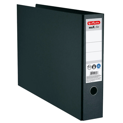 Artikelbild 2 für herlitz maX.file Ordner schwarz marmoriert Karton 7,5 cm DIN A3 quer, Artikelnummer 346296