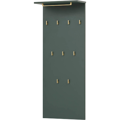 Artikelbild 4 für MÖBELPARTNER Wandgarderobe Kent 151442 grün Holz 9 Haken 50,0 x 120,6 cm, Artikelnummer 785901