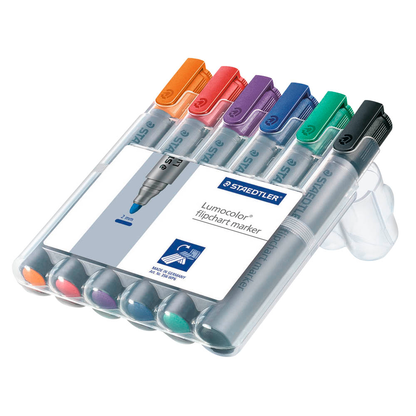 Artikelbild 2 für STAEDTLER Lumocolor Flipchart-Marker farbsortiert 2,0 mm, 6 St., Artikelnummer 521674