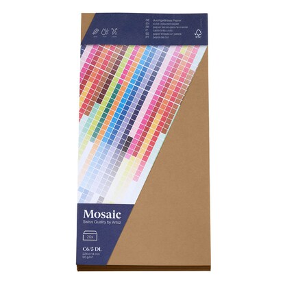 Artikelbild 3 für artoz Briefumschläge Mosaic DIN lang ohne Fenster natur haftklebend 20 St., Artikelnummer 832281