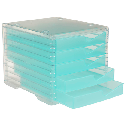 Artikelbild 2 für styro Schubladenbox styroswingbox light aqua 275-8430.25224, DIN A4 mit 5 Schubladen, Artikelnummer 821872