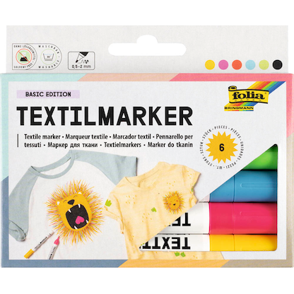 Artikelbild 9 für folia Basic Edition Textilmarker farbsortiert, 6 St., Artikelnummer 962170
