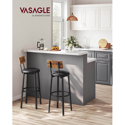 Artikelbild 2 für 2 VASAGLE Barhocker LBC069B81V1 braun Kunstleder, Artikelnummer 289529