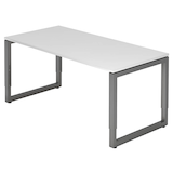 Artikelbild 1 für HAMMERBACHER Unni SE1 höhenverstellbarer Schreibtisch weiß rechteckig, Kufen-Gestell grau 160,0 x 80,0 cm, Artikelnummer 402709