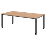 Artikelbild 1 für HAMMERBACHER QS2E höhenverstellbarer Schreibtisch eiche rechteckig, 4-Fuß-Gestell grau 200,0 x 100,0 cm, Artikelnummer 101747