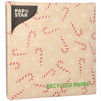 Artikelbild für PAPSTAR Servietten Candy Canes 20 St., Artikelnummer 931893