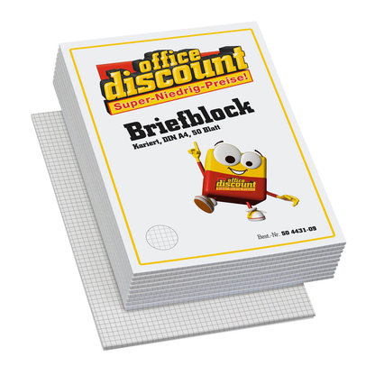 Artikelbild 12 für 10 office discount Briefblöcke DIN A4 kariert, Artikelnummer 504431