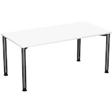 Artikelbild 1 für geramöbel Flex höhenverstellbarer Schreibtisch weiß, anthrazit rechteckig, 4-Fuß-Gestell grau 160,0 x 80,0 cm, Artikelnummer 881875