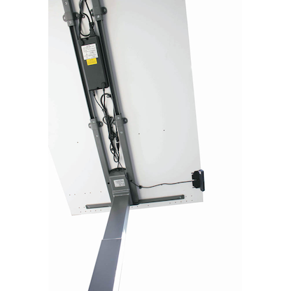 Artikelbild 7 für HAMMERBACHER XDKB19 elektrisch höhenverstellbarer Schreibtisch ahorn rechteckig, C-Fuß-Gestell silber 180,0 x 80,0 cm, Artikelnummer 838173