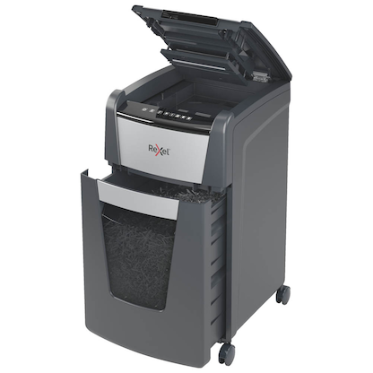 Artikelbild 5 für Rexel Optimum AutoFeed+ 225M Aktenvernichter mit Partikelschnitt P-5, 2 x 15 mm, bis 225 Blatt, schwarz, Artikelnummer 267532