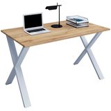 Artikelbild 1 für VCM my office Lona Schreibtisch honig-eiche rechteckig, X-Fuß-Gestell silber 140,0 x 80,0 cm, Artikelnummer 268357