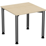 Artikelbild 1 für geramöbel Flex höhenverstellbarer Schreibtisch ahorn, anthrazit rechteckig, 4-Fuß-Gestell grau 80,0 x 180,0 cm, Artikelnummer 879630