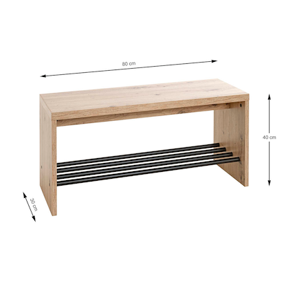 Artikelbild 2 für HAKU Möbel Schuhbank 37449 eiche-hell Holz 80,0 cm, Artikelnummer 965487