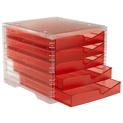 Artikelbild 2 für styro Schubladenbox styroswingbox light cranberry 275-8430.22224, DIN A4 mit 5 Schubladen, Artikelnummer 821922
