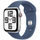 Artikelbild 1 für Apple Watch SE 44 mm Aluminium (GPS+Cellular) Sportarmband S/M denim, silber, Artikelnummer 452908