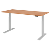 Artikelbild 1 für HAMMERBACHER XMKA19 elektrisch höhenverstellbarer Schreibtisch nussbaum rechteckig, C-Fuß-Gestell silber 180,0 x 80,0 cm, Artikelnummer 838007