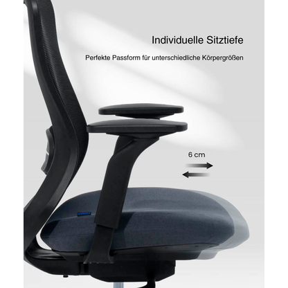 Artikelbild 9 für FlexiSpot Bürostuhl YZ04O Stoff orange, Gestell weiß, Artikelnummer 656458