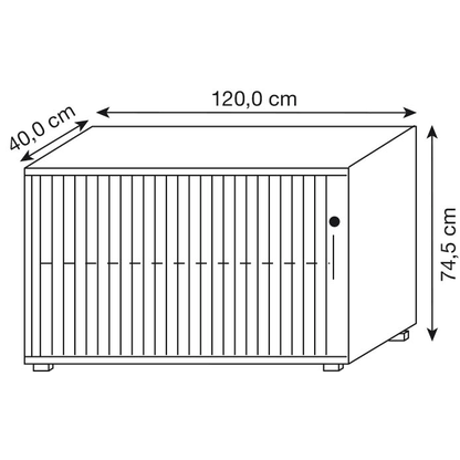 Artikelbild 2 für röhr Imperia Rollladenschrank weiß, silber 1 Fachboden 120,0 x 40,0 x 74,5 cm, Artikelnummer 186361