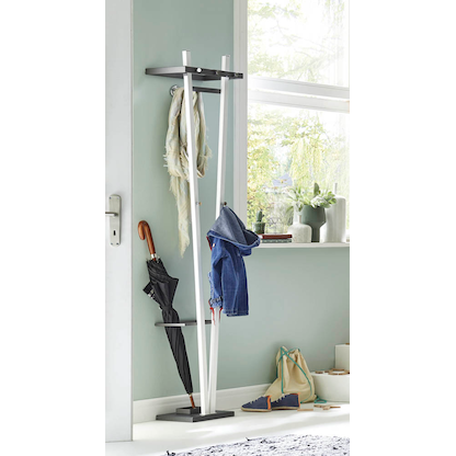 Artikelbild 3 für HAKU Möbel Wandgarderobe 14367 weiß Metall 5 Haken 34,0 x 183,0 cm, Artikelnummer 550984