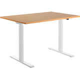 Artikelbild 1 für Topstar E-Table elektrisch höhenverstellbarer Schreibtisch buche rechteckig, T-Fuß-Gestell weiß 120,0 x 80,0 cm, Artikelnummer 500993