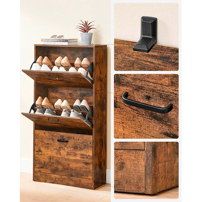 Artikelbild 8 für VASAGLE Schuhschrank, LBC030X01 braun keine Fachböden 60,0 x 24,0 x 120,0 cm, Artikelnummer 289346