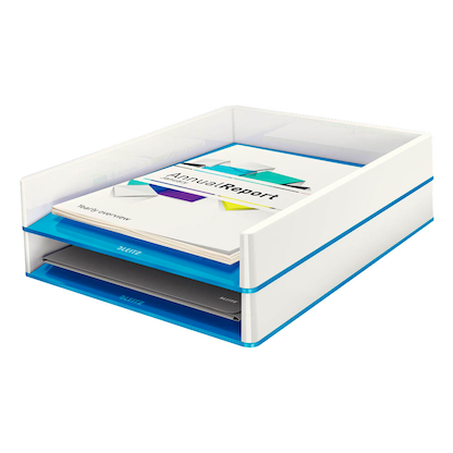 Artikelbild 5 für AKTION: LEITZ Briefablage WOW Duo Colour perlweiß/blau mit Prämie nach Registrierung, Artikelnummer 313508