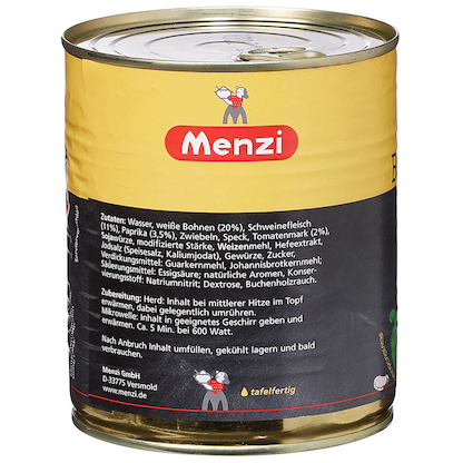 Artikelbild 3 für Menzi Bohnensuppe, serbisch 800,0 ml, Artikelnummer 178562