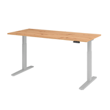 Artikelbild 1 für HAMMERBACHER XMKA19 elektrisch höhenverstellbarer Schreibtisch asteiche rechteckig, C-Fuß-Gestell silber 180,0 x 80,0 cm, Artikelnummer 253706