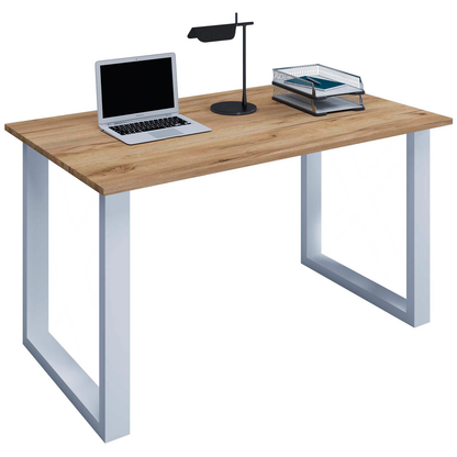 Artikelbild für VCM my office Lona Schreibtisch honig-eiche rechteckig, U-Fuß-Gestell silber 140,0 x 80,0 cm, Artikelnummer 268397