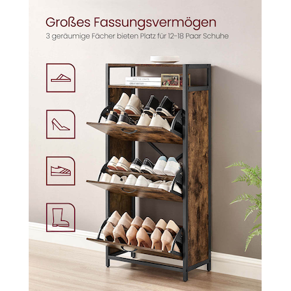 Artikelbild 13 für VASAGLE Schuhschrank, LBS101B01 braun 1 Fachboden 60,0 x 30,0 x 130,0 cm, Artikelnummer 289377