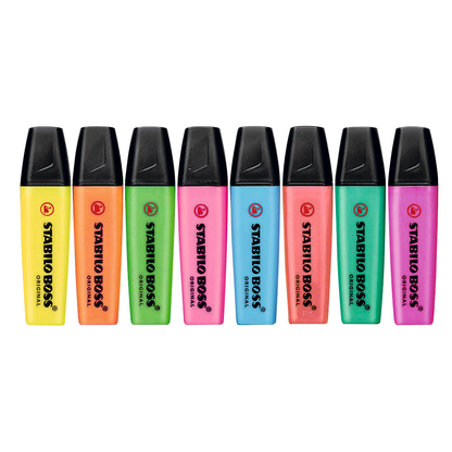 Artikelbild 4 für AKTION: STABILO BOSS ORIGINAL Textmarker farbsortiert, 8 St. + GRATIS Stabilo Fineliner schwarz, Artikelnummer 643266