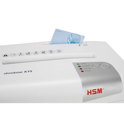 Artikelbild 5 für AKTION: HSM shredstar X10 Aktenvernichter mit Partikelschnitt P-4, 4,5 x 30 mm, bis 10 Blatt, weiß, Artikelnummer 355127