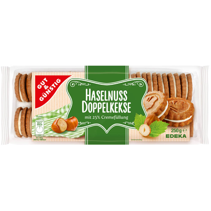 Artikelbild 19 für GUT&GÜNSTIG Haselnuss Doppelkekse Kekse 250,0 g, Artikelnummer 989044
