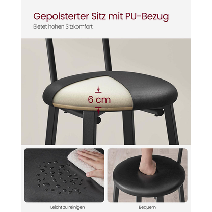 Artikelbild 8 für 2 VASAGLE Barhocker LBC069B81V1 braun Kunstleder, Artikelnummer 289529