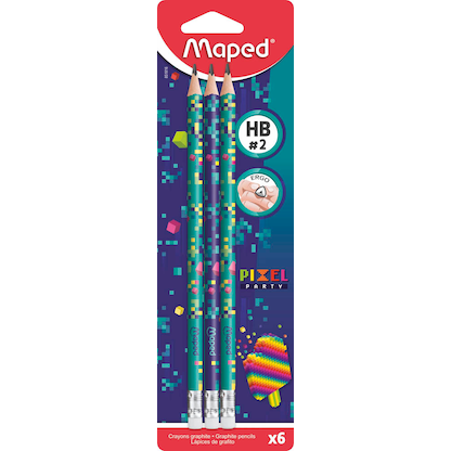 Artikelbild 18 für maped PIXEL PARTY Bleistifte HB grün, violett mit Radierer, 6 St., Artikelnummer 260424