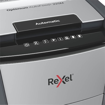 Artikelbild 6 für Rexel Optimum AutoFeed+ 225M Aktenvernichter mit Partikelschnitt P-5, 2 x 15 mm, bis 225 Blatt, schwarz, Artikelnummer 267532