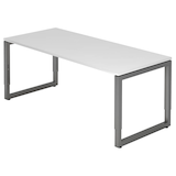 Artikelbild 1 für HAMMERBACHER Unni SE1 höhenverstellbarer Schreibtisch weiß rechteckig, Kufen-Gestell grau 180,0 x 80,0 cm, Artikelnummer 402730