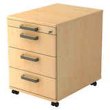 Artikelbild 1 für HAMMERBACHER Solid AC30 Rollcontainer ahorn 4 Auszüge 42,8 x 58,0 x 59,0 cm, Artikelnummer 860092