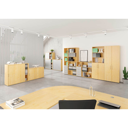 Artikelbild 4 für HAMMERBACHER Schiebetürenschrank 1753S, V1753S/3/3/BS ahorn 2 Fachböden 120,0 x 40,0 x 110,0 cm, Artikelnummer 992594