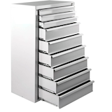 Artikelbild 1 für ADB MAMMUT Schubladenschrank lichtgrau 9 Schubladen 70,0 x 43,5 x 120,0 cm, Artikelnummer 675001