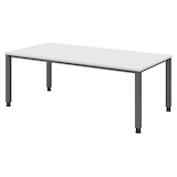 Artikelbild 1 für HAMMERBACHER QS2E höhenverstellbarer Schreibtisch weiß rechteckig, 4-Fuß-Gestell grau 200,0 x 100,0 cm, Artikelnummer 101616