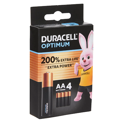 Artikelbild für 4 DURACELL Batterien Optimum Mignon AA 1,5 V, Artikelnummer 105108